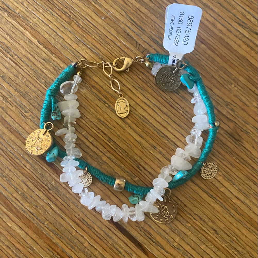 NWT Free People Ariana Ost Turquoise Anklet - Picture 6 of 12